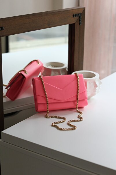 Moom Bag Women's Candy Pink Envelope Box Shoulder Bag