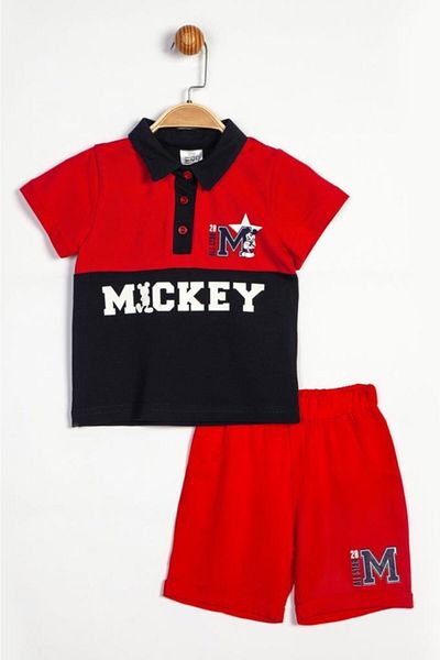 Mickey Mouse Boy's red Polo Collar Top-Bottom Suit 15445 T20y15445dsn01