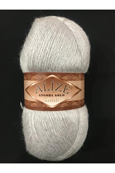 Alize خيط حياكة أنجورا ذهبي لامع-168 أبيض شتوي