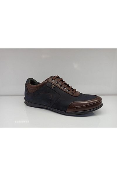 KİNG PAOLO Men's Navy Blue Anatomical Massage Sole Shoes