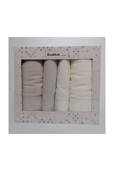 Özdilek Cream Beige Orkide Best Set Turkish Bath Set