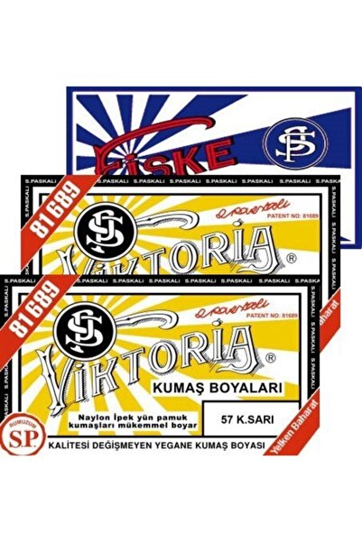 Viktoria Kumaş Boyası Koyu Sarı 2pk + Fiske Sabitleme 1pk