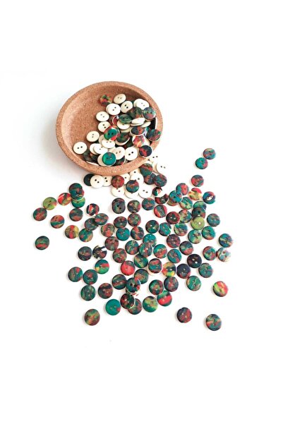 canan dizayn 2 Delikli Karışık Renkli Polyester Düğme 12,5 mm 20 Boy (30 ADET)