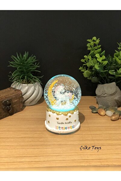Lapidaria Unicorn Atlı Kar Küresi Müzikli Ve Işıklı (orta Boy)