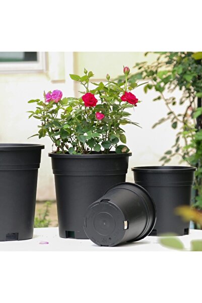 Doğalsan Tarım Üretim Saksısı 4,7 Lt 5 Adet Siyah Saksı Çiçek Saksısı Plastik...