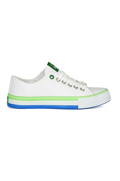Benetton Pantofi sport de damă, alb, verde, United Colors Of
