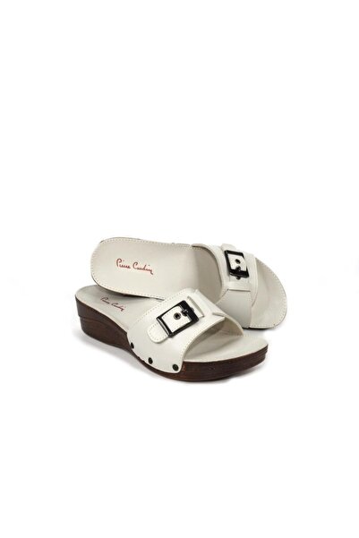 Pierre Cardin Γυναικείες καθημερινές παντόφλες με κρεμ αγκράφα