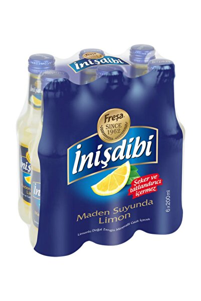FREŞA Inişdibi Maden Suyu Limon Aromalı Şekersiz 200 Ml X 6 Adet