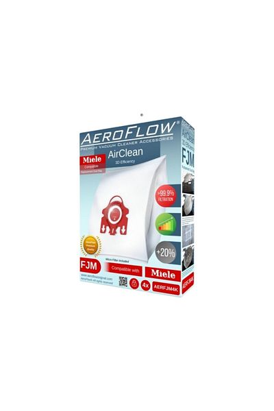 AeroFlow مجموعة أكياس غبار Miele Fjm Festival مكونة من 4 قطع