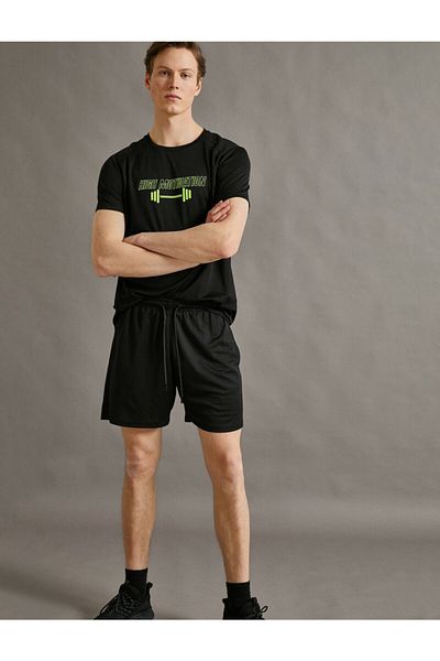 Koton Kurze Sporthose - Schwarz - Mittlerer Bund