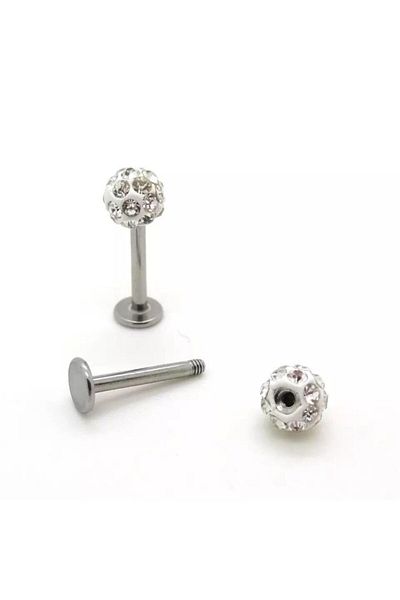 Jaida Moda Crystal Stone Steel Tragus Helix Piercing 8 mm