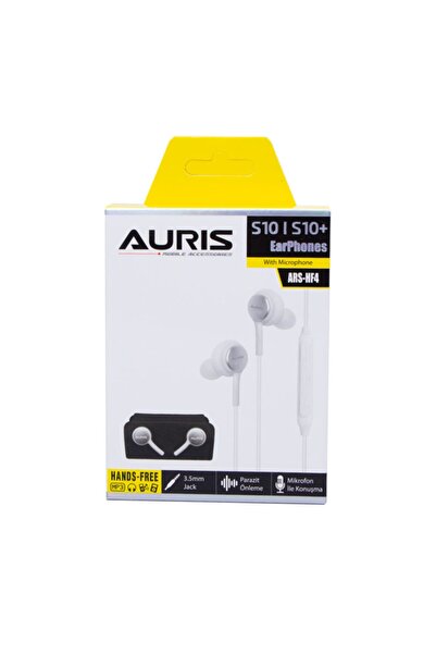 Auris Beyaz Mikrofonlu Kulaklık Yatay Kulak Uçlu (ARS-HF4)