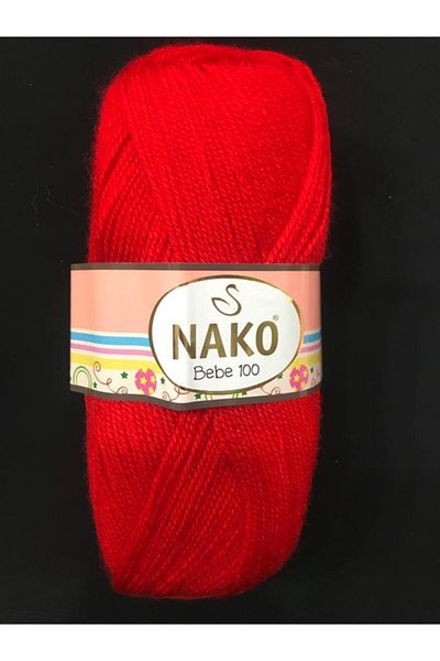 NAKO Κόκκινο πλεκτό νήμα 100- 207