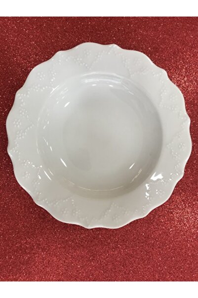 Porland Porselen Queen Beyaz 22 Cm 3lü Yemek Tabağı Çukur Tabak (3 ADET)