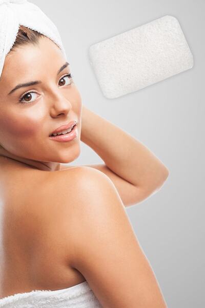 PROSLİM Sihirli Dünya %100 Doğal Konjac Banyo Süngeri Temizleyici Peeling Etkili Saf Beyaz Tüm Ciltler