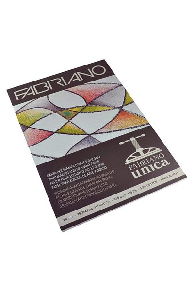 Fabriano White Unica Print and Drawing Block 250 GrA3 20 Yp