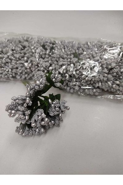 Özcan Ambalaj Cipso Chick Flower, Ασημί – Διακόσμηση τεχνητών λουλουδιών, Στολίδι γραφείου, Φόντο