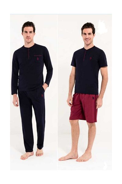 U.S. Polo Assn. New Season 5 τμχ 12000 Combed Cotton Groom Dowry Set Claret Red