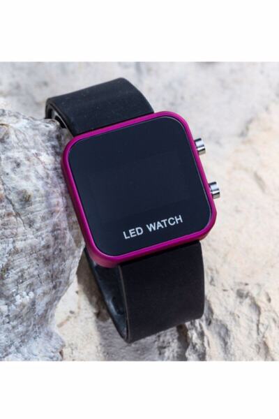 Quamer Unisex Mor Led Saat