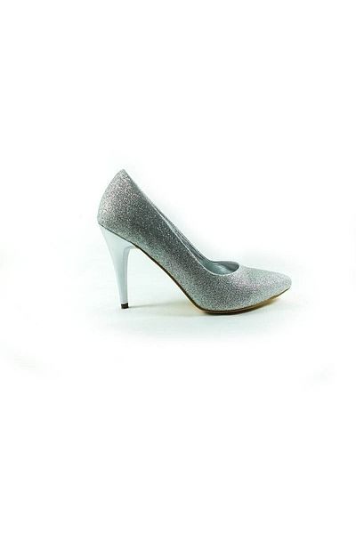Çarıkçım Women's Heeled Shoes - Lame-silvery - 700