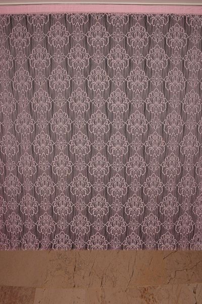 AKÇA TEKSTİL Spider Model Pink Color Rope Curtain Ready Buttons Sewn Rope Curtain 300*280 cm