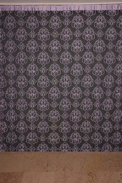 AKÇA TEKSTİL Spider Double Color Lilac Rope Curtain Ready Made Buttons Sewn Rope Curtain 300x280 cm