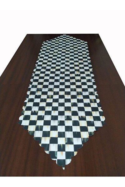 Alkan Homes عداء ديكور مطبوع رقميًا بنمط الشطرنج