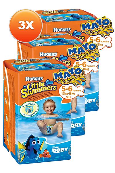 Huggies 12-18 kg Size 5-6 11 Pieces 3-Piece Baby Swim Diapers