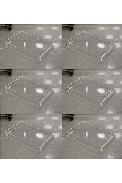 Hyatt Concept 6 Pieces Plexiglass Decorative Presentation Tray Transparent