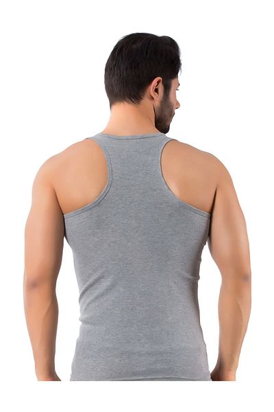 LÜXDRM Ανδρικό Γκρι Ribbed Sports Singlet 2 Τεμάχια