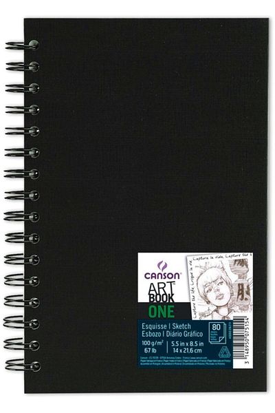 Canson Art Book One Spiral Graphic Notebook 100gr14x21.6 Cm 80 Sheets