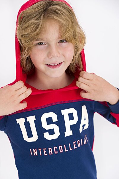 U.S. Polo Assn. I Açık Kırmızı Erkek Çocuk Kapüşonlu Eşofman Takımı