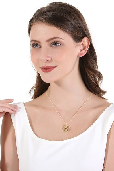 Frank Martin Women's Angel Heart Gold Color Necklace 223002