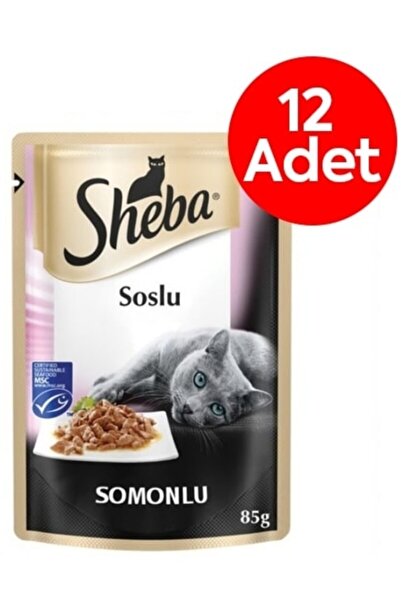 SHEBA Pouch Somon Balıklı Kedi Yaş Mama 85 Gr X 12 Adet