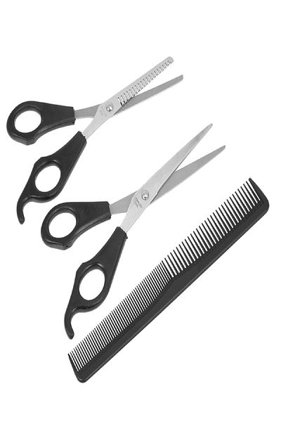 Ayver Hairdresser Set Hair Cutting and Thinning Scissors Comb Barber Scissors Intermediate Scissors Comb Set of 3