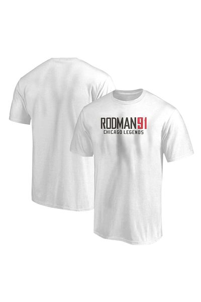 usateamfans Ανδρικό λευκό μπλουζάκι Dennis Rodman