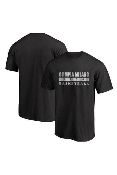 usateamfans Ανδρικό μαύρο μπλουζάκι Olimpia Milano