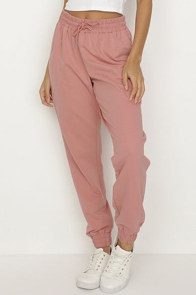 Select Moda Women's Pink Elastic Leg Jogger Pants