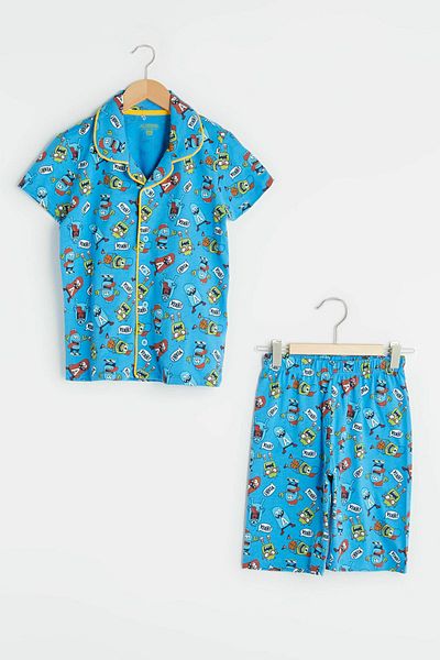 LC Waikiki Set pijama Lqq cu imprimeu albastru pentru baieti