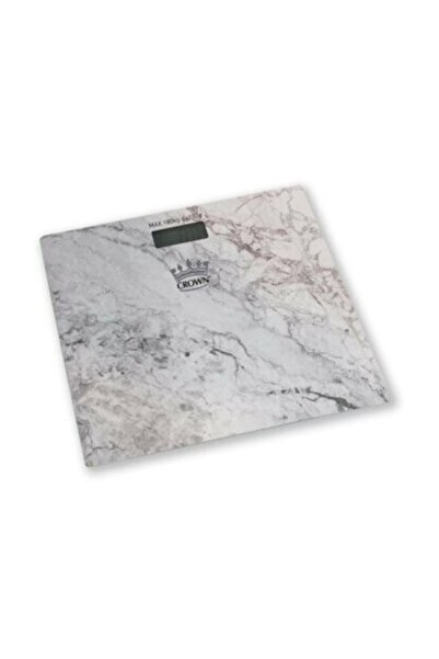 Onetick Crown Mermer Desenli Dijital Cam Baskül Terazi Tartı