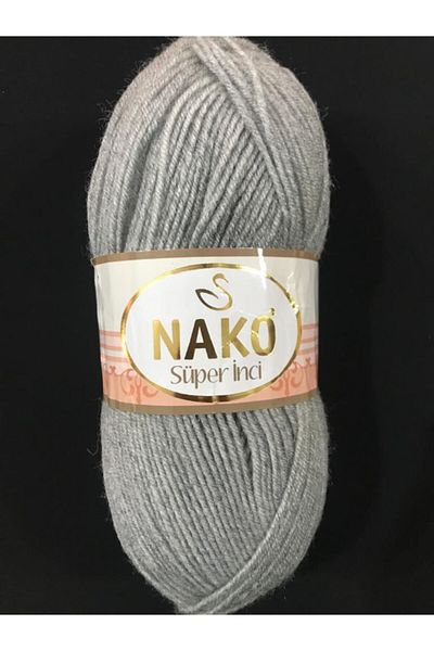 NAKO Πλεκτό νήμα χειρός Super Pearl - 195 Light Grey Melange