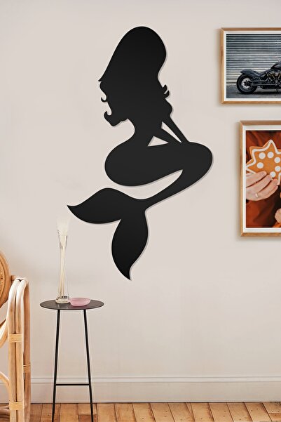 AHWALL Διακοσμητικό Ξύλινο Τραπέζι με Φιγούρα Γοργόνας