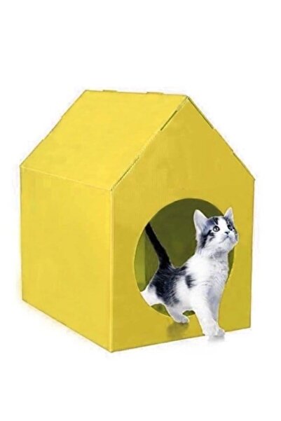 Genel Markalar Sarı Kedi Köpek Evi Kulübesi Yuvası Plastik Demonte Taşınabilir