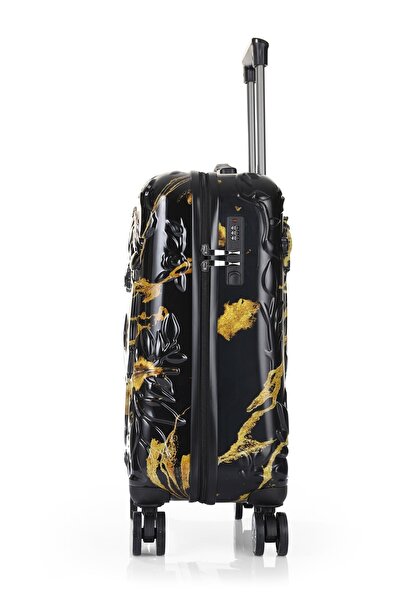 ÇÇS 5217 Kuru Kafa Polikarbon Büyük Boy Valiz 5217 75 Cm ( Alevli Siyah )