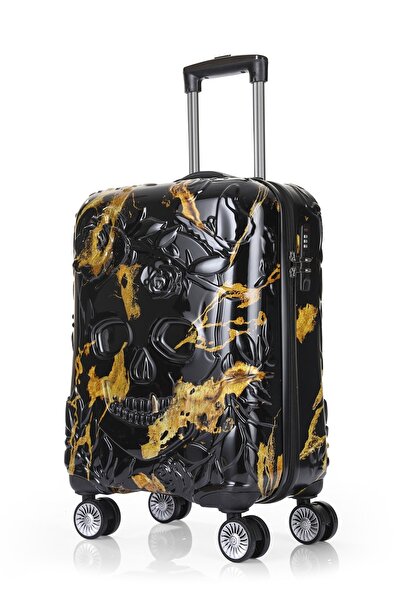 ÇÇS 5217 Kuru Kafa Polikarbon Büyük Boy Valiz 5217 75 Cm ( Alevli Siyah )