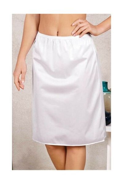 Anıl White Long Underskirt - Lining Petticoat 0616