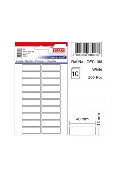 Tanex Λευκό αυτοκόλλητο γραφείου - 19x23 mm, σε τσάντα (συσκευασία 10 LU)