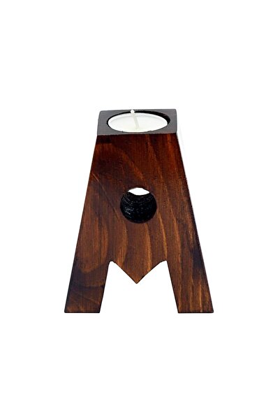 ADF TOPTAN Dekoratif Ahşap Harf Mumluk A-harfi