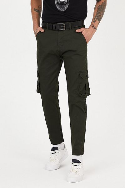 Serseri Jeans Χακί Χρώμα Φυσούνα Παντελόνι Cargo με Ελαστικό Μπούτι
