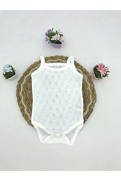 Nayinom Nayınom Kız Bebek Kalp Desenli Pamuklu Ip Askılı Çıtçıtlı Zıbın Bady